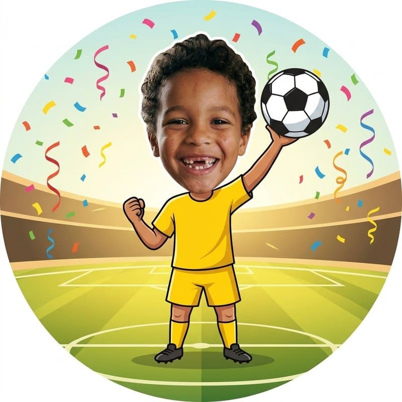Fußball-Motiv im Stil Foto-Collage